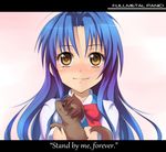  animalization bad_id bad_pixiv_id blue_hair blush chidori_kaname dog full_metal_panic! jindai_high_school_uniform kyuri long_hair ribbon sagara_sousuke scar school_uniform smile solo 