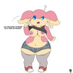  a alexzozaya anthro audino breasts chubby_female clothing female footwear generation_5_pokemon hi_res humanoid nintendo nipples pokemon pokemon_(species) socks solo video_games 