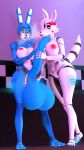  1futa 1girls 3d_(artwork) absurd_res animatronic anthro balls big_balls big_breasts big_penis blue_body blue_eyes blue_hair blue_skin breasts canid canine digital_media_(artwork) duo female five_nights_at_freddy&#039;s five_nights_at_freddy&#039;s_2 fox genitals hair hand_on_face hand_on_penis hi_res huge_balls huge_breasts huge_filesize huge_penis humanoid hyper hyper_balls hyper_genitalia intersex intersex/female lagomorph leporid long_ears long_penis machine mammal mangle_(fnaf) nude_female nude_futanari penis penis_between_breasts rabbit robot scottgames shocked_expression siri_sfm source_filmmaker thick_thighs toy_bonnie_(fnaf) video_games white_body white_hair white_skin 