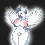  1:1 2019 anthro areola big_breasts blush breasts female hand_on_breast hi_res mega_absol mega_evolution navel nintendo nipples nude pink_areola pink_nipples pokemon pokemon_(species) red_eyes scarecorrode solo video_games wings 