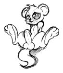  2014 anthro balls blush ep777 erection feet genitals hands_behind_back hasbro herpestid hi_res littlest_pet_shop looking_at_viewer male mammal mongoose monochrome shy simple_background sitting solo spread_legs spreading sunil_nevla toes unavailable_at_source white_background 