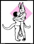  absurd_res butt digital_drawing_(artwork) digital_media_(artwork) felid feline hi_res kissing line_art lynx male male/male mammal nonbinary_(lore) nude qwaxi~lixard scalie 