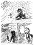 book cameron_cress comic emsevell english_text hi_res human human_only male mammal monochrome not_furry page_number question_mark simple_background sketch solo text window 