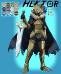  1_eye armor blue_hair bulge cape clothing diamond_grenadier fur_collar generation_6_pokemon ghost glowing glowing_eyes hair hektor_the_horny_edgy_knight hi_res holding_object holding_sword holding_weapon honedge humanoid knight male melee_weapon nintendo pokemon pokemon_(species) pokemon_humanoid pokemorph solo spirit sword torn_clothing undead video_games warrior weapon 