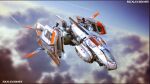  3d artist_name blue_sky canopy_(aircraft) cloud cloudy_sky concept_art day federation_(star_conflict) fighter_(star_conflict) flying glowing highres machinery military military_vehicle no_humans original outdoors realistic rjbonner science_fiction sky spacecraft star_conflict starfighter vehicle_focus 