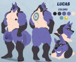  5_toes abs absurd_res anthro back_muscles back_tattoo balls big_muscles blue_body butt feet flaccid generation_4_pokemon genitals hi_res huge_muscles humanoid_feet humanoid_genitalia humanoid_penis lucario lucas_(jakewolf00) male model_sheet multicolored_body muscular nintendo nipples pecs penis pokemon pokemon_(species) solo taighet_28 tattoo toes video_games yellow_eyes 