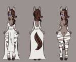  anthro areola asinus breasts brown_body brown_fur brown_hair clothing digital_media_(artwork) donkey dress equid equine exposed_back female front_view fur genitals hair hair_over_eye hooves horse hybrid jammedvhs long_hair looking_at_viewer mammal model_sheet mule nipples nude one_eye_obstructed purple_eyes pussy rear_view simple_background solo standing striped_body striped_fur striped_hair stripes thick_thighs white_clothing white_dress white_stripes wide_hips zebra zebroid zola_(nyta) zorse 