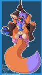  animal_genitalia animal_penis balls bound buttplug canid canine canine_penis fennec fox genitals hi_res kingdraws knot legs_up mammal paws penis plug_(sex_toy) sex_toy sheath spreading 
