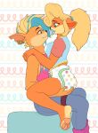  activision anthro barefoot butt carnival-tricks coco_bandicoot crash_bandicoot_(series) diaper diaper_fetish duo feet female female/female fur hi_res pacifier pirate_tawna tawna_bandicoot video_games 