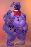  alva_nsfw animatronic balls bodily_fluids bow_tie five_nights_at_freddy&#039;s five_nights_at_freddy&#039;s_2 genital_fluids genitals hi_res lagomorph leporid machine male mammal overweight overweight_male penis precum rabbit robot scottgames solo video_games withered_bonnie_(fnaf) 