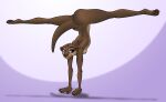  anthro athletic breasts brown_body brown_fur dizzyvixen feet female flexible fur hi_res juniper_(dizzyvixen) looking_at_viewer lutrine mammal mustelid nipples nude pawpads paws pose purple_eyes side_boob small_breasts smile solo splits spread_legs spreading yoga 