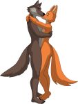 5_fingers 5_toes absurd_res anthro canid canine canis diane_foxington dreamworks duo embrace feet female fingers fox hi_res kissing male male/female mammal mr._wolf_(the_bad_guys) nude romantic romantic_couple sparksstars the_bad_guys toes wolf 