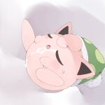  blush bodily_fluids cum cum_on_face eyes_closed female generation_1_pokemon genital_fluids genitals hi_res jigglypuff nintendo open_mouth pink_body pokemon pokemon_(species) pussy simple_background solo video_games waddling_head white_background youjomodoki 