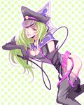  bad_id bad_pixiv_id boots breasts elbow_gloves garter_belt gloves green_hair hat kaori_(sizuk) large_breasts long_hair solo star_driver thigh_boots thighhighs twintails watanabe_kanako whip yellow_eyes 