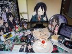 2d_dating birthday black_hair cake cd cellphone clock computer figure food handheld_game_console highres k-on! lonely long_hair monitor nakano_azusa nendoroid paw_pose phone photo playstation_portable school_uniform smile taiyaki too_many twintails wagashi 