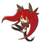  black_legwear blush_stickers chibi dragon_girl dragon_tail eating food horns lowres monster_girl nefarian onyxia orange_eyes personification red_hair ribbon solo tail thighhighs twintails warcraft world_of_warcraft 