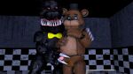  3d_(artwork) animatronic balls black_bear bow_tie digital_media_(artwork) duo five_nights_at_freddy&#039;s five_nights_at_freddy&#039;s_4 freddy_(fnaf) genitals hand_on_shoulder handjob hi_res holding_object machine male male/male mammal microphone nightmare_(fnaf) penile penis robot scottgames sex size_difference sky_chaser source_filmmaker standing ursid ursine video_games 