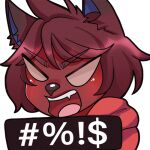  ambiguous_gender angry anthro blue_inner_ear canid canine censored chibi cute_expression cute_fangs fox foxxarie funny_face fur girly hair headshot_portrait inner_ear_fluff low_res mammal messy_hair narrowed_eyes portrait profanity red_body red_fur solo tuft unknown_artist 