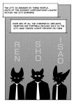  absurd_res ambiguous_gender anthro black_and_white border eyewear glasses group hi_res isao_abe kifyun2 monochrome necktie ren_yoshida sho_kimura silhouette silhouetted_body simple_background speech_bubble text trio 