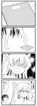  1boy 1girl absurdres admiral_(kancolle) amatsukaze_(kancolle) ataru_(ataru-littlebird) bathroom_scale collarbone commentary_request greyscale highres kantai_collection long_hair monochrome tiptoes translation_request two_side_up upper_body weighing_scale weight_conscious 