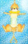  absurd_res blush female feral floating genitals hi_res jakuya_art light looking_at_viewer nintendo pawpads pokemon presenting presenting_pussy pussy sea solo spread_legs spreading sunlight video_games water 