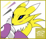  anthro bandai_namco blue_eyes digimon digimon_(species) digital_media_(artwork) female fur paws reddragonkan renamon solo tagme yellow_body yellow_fur 