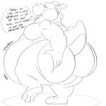  after_vore ambiguous_gender anthro bedroom_eyes big_butt big_stomach butt butt_expansion butt_grab dialogue digestion_noises expansion hand_on_butt hi_res huge_butt hyper hyper_butt looking_back mario_bros min narrowed_eyes nintendo on_one_leg overweight raised_leg raised_tail scalie seductive solo standing text tongue tongue_out video_games vore wide_hips yoshi 