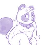  2013 anthro balls canid canine chubby_male genitals jewelry leaf lonbluewolf looking_up male mammal monochrome navel necklace nipples nude open_mouth penis raccoon_dog simple_background sketch slightly_chubby solo tanuki tongue white_background 