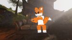  animated anthro bottomless canid canine clothed clothing fluffy fluffy_tail fox fur hair hi_res male mammal pleskoslez shirt shirt_only solo topwear topwear_only 