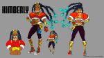 black_hair butt_crack capcom character_name copyright crop_top crossed_arms dark-skinned_female dark_skin dreadlocks earphones full_body kimberly_(street_fighter) looking_at_viewer midriff multiple_views navel official_art reference_sheet scarf scarf_over_mouth smile stomach street_fighter street_fighter_6 takayuki_nakayama turnaround walkman 