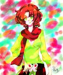  arty_(pokemon) brown_hair female genderswap green_eyes gym_leader hand_on_hip hips pixiv_thumbnail pokemon pokemon_(game) pokemon_black_and_white pokemon_bw resized scarf short_hair smile solo yarai_(fdhjzs) 