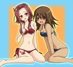  bangs bikini blush female izayoi_aki looking_at_viewer lowres mana_(yuu-gi-ou) multiple_girls swimsuit yu-gi-oh! yuu-gi-ou yuu-gi-ou_5d&#039;s yuu-gi-ou_5d's yuu-gi-ou_duel_monsters 