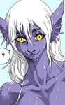  co.bayashi_(artist) furry monster_girl oekaki purple_fur white_hair yellow_eyes 