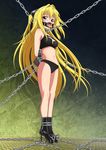  bdsm blonde_hair bondage bound chains collage_(artist) gag high_heels konjiki_no_yami ring_gag saliva tears to_love-ru toloveru tongue 