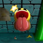  ambiguous_gender black_eyes bodily_fluids detailed_background dripping eyelashes hi_res inviting mario_and_luigi_(series) mario_bros mouth_shot nintendo not_furry open_mouth saliva saliva_drip saliva_string salivating solo star_sprite starlow supermoonshroom tongue tongue_out uvula video_games waddling_head watermark yellow_body 