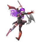  1girl absurdres armor bangs boots breasts cape commentary_request elbow_gloves fire_emblem fire_emblem:_three_houses fire_emblem_heroes fire_emblem_warriors:_three_hopes full_body gloves hair_bun hair_over_one_eye highres knee_boots knee_pads long_hair medium_breasts official_art shez_(fire_emblem) shez_(fire_emblem)_(female) shiny shiny_hair shoulder_armor simple_background single_glove thighhighs toyota_saori white_background zettai_ryouiki 