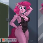  anthro anthrofied big_breasts breasts clothing equid equine female friendship_is_magic hair hasbro kevinsano lingerie mammal my_little_pony pink_hair pinkie_pie_(mlp) solo 