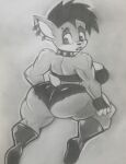  activision anthro big_butt boots bottomwear butt clothing crash_bandicoot_(series) diabolik0 felid female footwear fur goth hi_res mammal pantherine piercing pirate_tawna shorts solo tawna_bandicoot thick_thighs tiger traditional_media_(artwork) video_games 