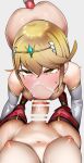  ass bakkanki bangs blonde_hair breasts cum dildo elbow_gloves facial fellatio female_pov futa_with_female futanari gloves hair_between_eyes highres large_breasts long_hair looking_up mythra_(xenoblade) navel nipples oral pov pyra_(xenoblade) red_footwear red_thighhighs sex_toy sweatdrop swept_bangs thighhighs tiara white_background white_gloves xenoblade_chronicles_(series) xenoblade_chronicles_2 yellow_eyes 