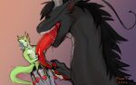  16:10 2020 anthro black_claws black_hair bodily_fluids cheek_tuft claws dated dragon drooling duo eyes_closed facial_tuft famir_(artist) famir_(character) fangs feral fur furred_dragon green_body green_fur green_hair grey_body grey_ears grey_fur hair horn licking licking_another licking_partner male narrowed_eyes open_mouth pawpads red_pawpads red_tongue saliva saliva_on_chin saliva_on_tongue saliva_string side_view signature simple_background tongue tongue_out tuft white_hair widescreen yellow_horn yellow_tongue 