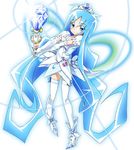  blue blue_eyes blue_hair cure_marine eyelashes flower_tact heartcatch_precure! kurumi_erika long_hair magical_girl no_choker precure rozen5 solo super_silhouette_(heartcatch_precure!) thighhighs 