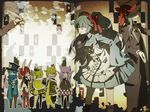  6+girls alice_(wonderland) alice_(wonderland)_(cosplay) alice_in_wonderland animal_ears bad_id bad_pixiv_id book bow bunny_ears character_request cosplay crown dress formal genderswap genderswap_(ftm) gloves hair_bow hair_ribbon hat hatsune_miku hatsune_mikuo kagamine_len kagamine_rin kaito kneehighs megurine_luka meiko mohikan5 multiple_boys multiple_girls pantyhose quill ribbon scarf suit top_hat vocaloid 