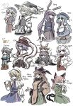  6+girls :d alice_margatroid animal_ears cat_ears character_name chemical_structure hat highres hinanawi_tenshi human_stacking kaenbyou_rin kirisame_marisa kishin_sagume komeiji_satori matara_okina molecule multiple_girls nekomata rabbit_ears reisen_udongein_inaba reiuji_utsuho simple_background smile suenari_(peace) tagme tail touhou white_background yagokoro_eirin 