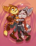  &lt;3 absurd_res duo embrace female hi_res hug insomniac_games lombax love luchosfactory male male/female mammal ratchet ratchet_and_clank rivet_(ratchet_and_clank) romantic romantic_ambiance romantic_couple smile sony_corporation sony_interactive_entertainment video_games 