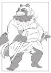 2022 anthro asian_clothing belly big_belly canid canine clothing east_asian_clothing fundoshi hi_res humanoid_hands hysk japanese_clothing kemono male mammal moobs overweight overweight_male raccoon_dog solo tanuki underwear white_clothing white_fundoshi white_underwear 