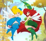  betilla big_butt bigdon1992 blonde_hair butt clothing duo fairy hair huge_butt legwear looking_at_viewer looking_back looking_back_at_viewer not_furry rayman_(series) thick_thighs thigh_highs ubisoft video_games 