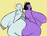  anthro areola ass_to_ass back_to_back big_breasts big_butt black_eyes black_hair boss_monster bovid breasts butt caprine catty_(undertale) domestic_cat duo felid feline felis female female/female floppy_ears goat grey_areola grey_nipples hair hi_res huge_breasts huge_butt hyper hyper_breasts mammal nipples nondelismell nude open_mouth overweight overweight_anthro overweight_female purple_areola purple_body purple_nipples sagging_breasts smile toriel undertale undertale_(series) video_games white_body yellow_sclera 
