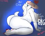  &lt;3 anthro areola big_breasts big_butt blue_eyes bovid breasts butt caprine claws colored_nails english_text female fur genitals goat humanoid_genitalia humanoid_penis mammal nails nipples penis red_nails solo succubusbnny text toriel undertale_(series) vein veiny_penis white_body white_fur white_tail 