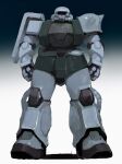  clenched_hands gradient gradient_background gundam highres mecha mobile_suit mobile_suit_gundam no_humans rintaro_komori robot science_fiction shoulder_spikes solo spikes standing straight-on zaku_ii zeon 