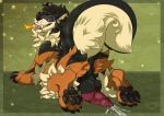 anthro arcanine awkore balls bodily_fluids booshie canid canine canis cum fire generation_1_pokemon genital_fluids genitals hybrid knot male mammal nintendo pokemon pokemon_(species) solo sploot tongue tongue_out video_games wolf 